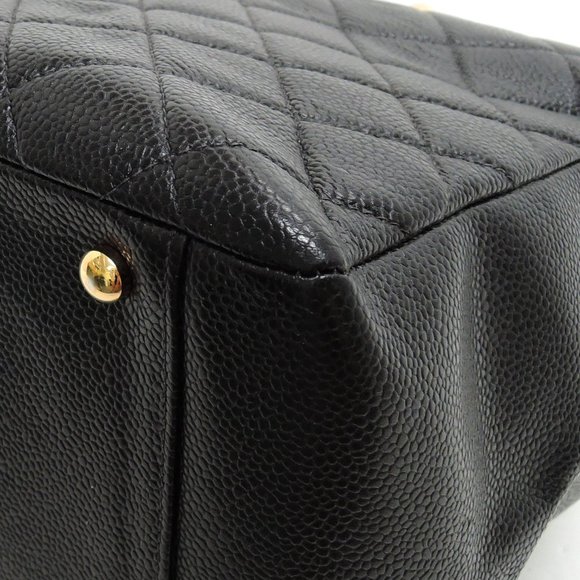 MINT! CHANEL BLACK CAVIAR SKIN TOTE BAG w/ CARD! - Picture 9 of 13
